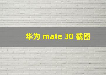 华为 mate 30 截图